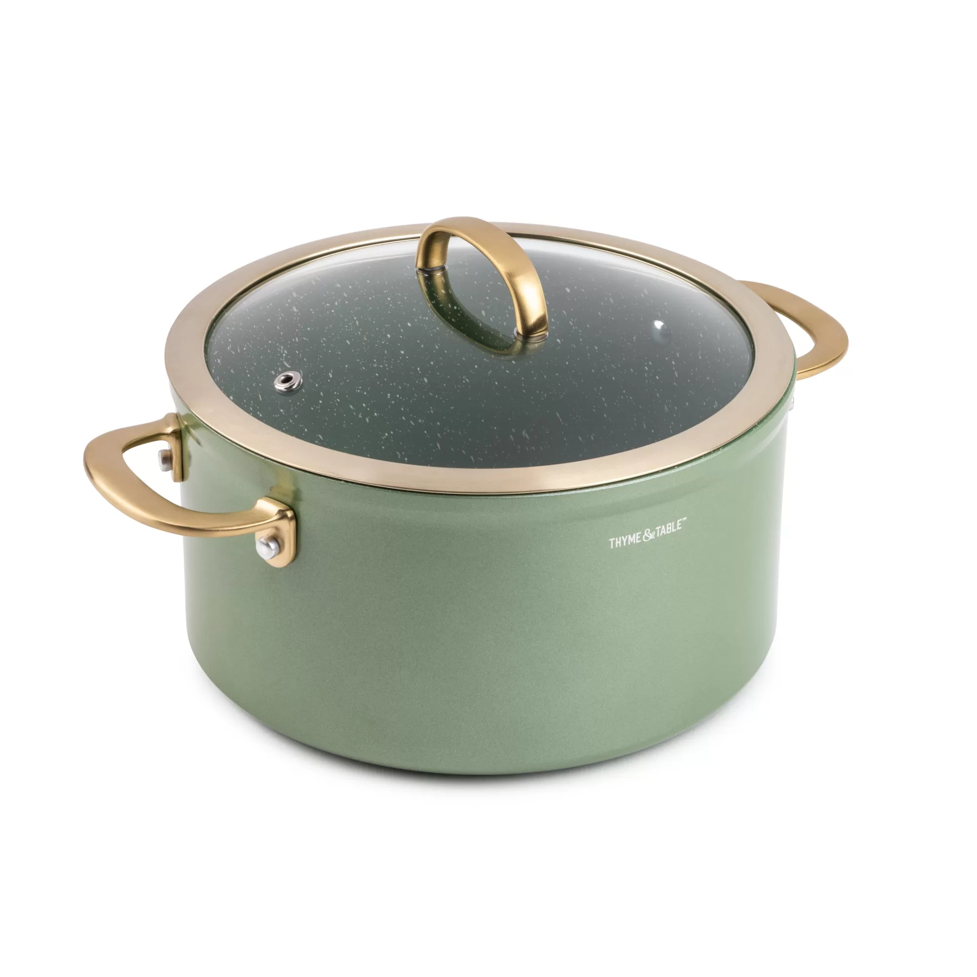 Thyme & Table Nonstick Supreme Cookware, 12-Piece Set, Olive