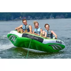 RAVE Sports Inflatable Wake Hawk Towable Boating Water Tube Raft, Green