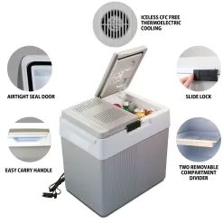 Koolatron Iceless 12V Electric Cooler Warmer 33 qt (31 L), Gray