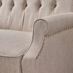 Noble House Apaloosa Beige Nailhead Trim Recliner