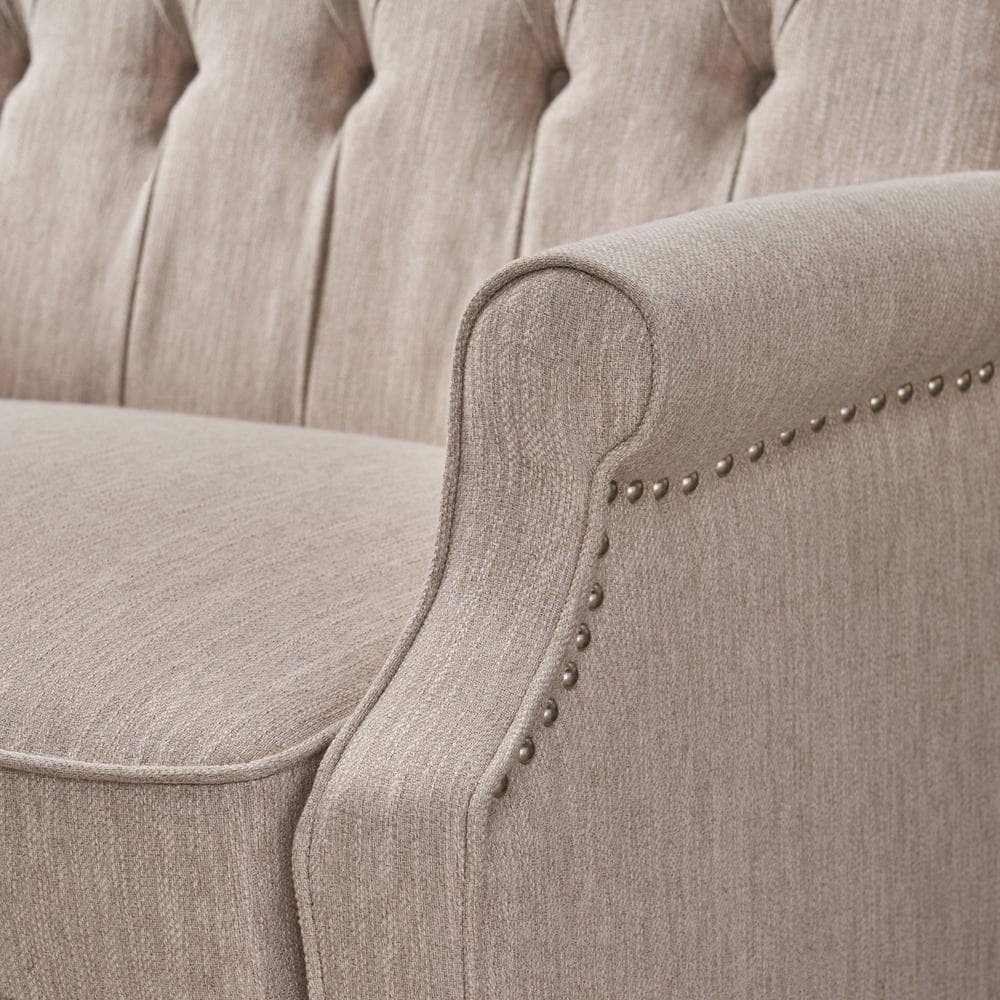 Noble House Apaloosa Beige Nailhead Trim Recliner