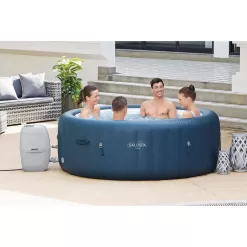 Bestway 60030E-BW + 28503E SaluSpa Milan Airjet Plus Portable 6-Person Inflatable Hot Tub with Intex LED Light