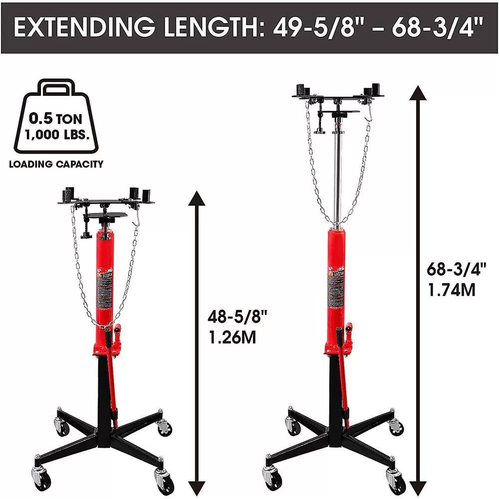 Big Red TR3942 1/2-Ton Telescoping Transmission Floor Jack