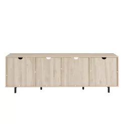 Welwick Designs 70 in. Birch Wood and Glass Modern Herringbone TV Stand with 4-Drawers (Max tv size 80 in.)