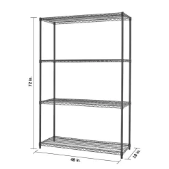 TRINITY PRO Black 4-Tier Steel Wire Garage Storage Shelving Unit (48 in. W x 72 in. H x 18 in. D)