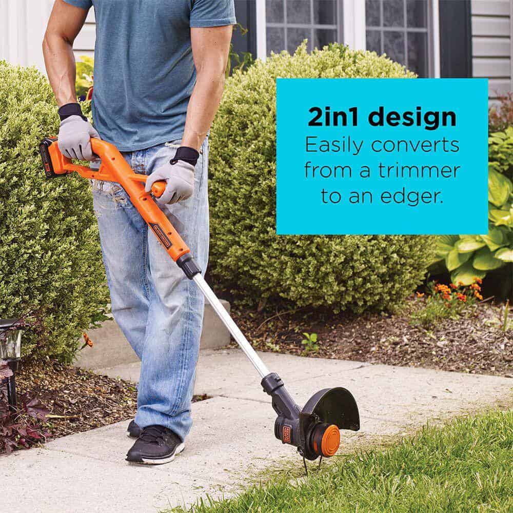 BLACK+DECKER LCC221 20V MAX Cordless Battery Powered String Trimmer & Leaf Blower Combo Kit with (1) 1.5 Ah Battery and Charger