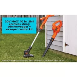 BLACK+DECKER LCC221 20V MAX Cordless Battery Powered String Trimmer & Leaf Blower Combo Kit with (1) 1.5 Ah Battery and Charger