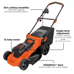 BLACK+DECKER MM2000 20 in. 13 AMP Corded Electric Walk Behind Push Lawn Mower