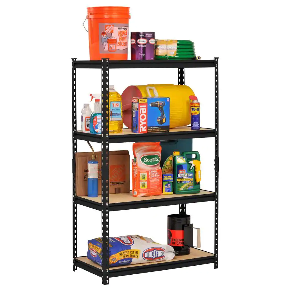 Muscle Rack 5-Tier Heavy Duty Steel Garage Storage Shelving Unit in Black (48 in. W x 72 in. H x 24 in. D)