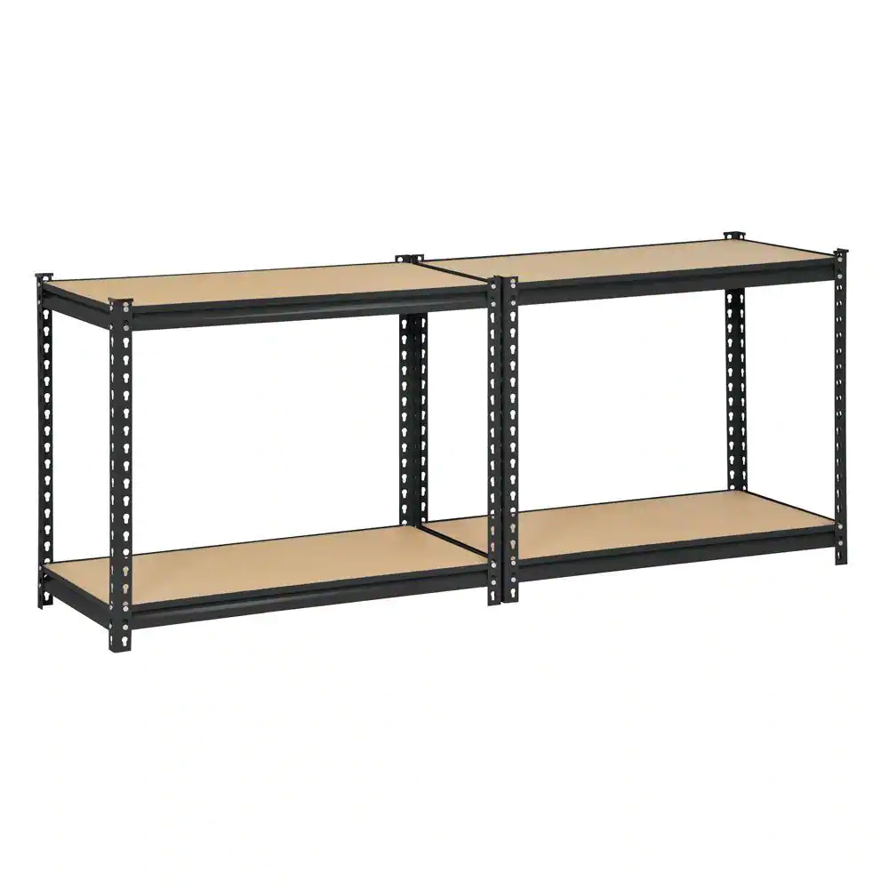 Muscle Rack 5-Tier Heavy Duty Steel Garage Storage Shelving Unit in Black (48 in. W x 72 in. H x 24 in. D)