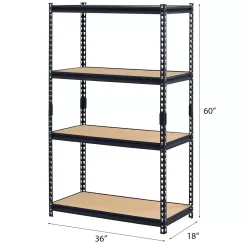 Muscle Rack 5-Tier Heavy Duty Steel Garage Storage Shelving Unit in Black (48 in. W x 72 in. H x 24 in. D)