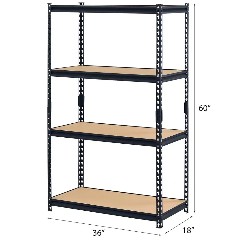 Muscle Rack 5-Tier Heavy Duty Steel Garage Storage Shelving Unit in Black (48 in. W x 72 in. H x 24 in. D)