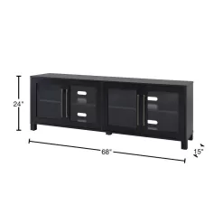Meyer&Cross Quincy 68 in. Black Grain TV Stand Fits TV's up to 80 in.