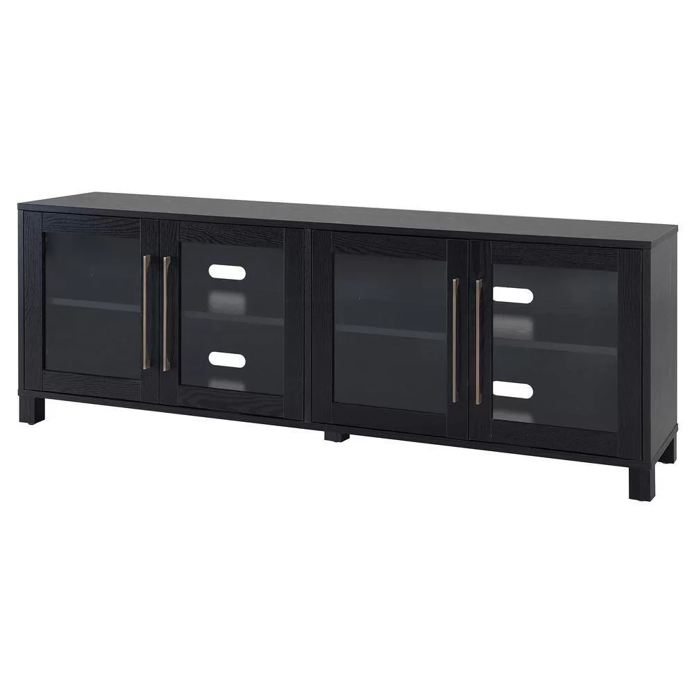 Meyer&Cross Quincy 68 in. Black Grain TV Stand Fits TV's up to 80 in.