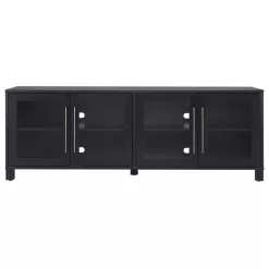Meyer&Cross Quincy 68 in. Black Grain TV Stand Fits TV's up to 80 in.