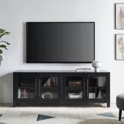 Meyer&Cross Quincy 68 in. Black Grain TV Stand Fits TV's up to 80 in.