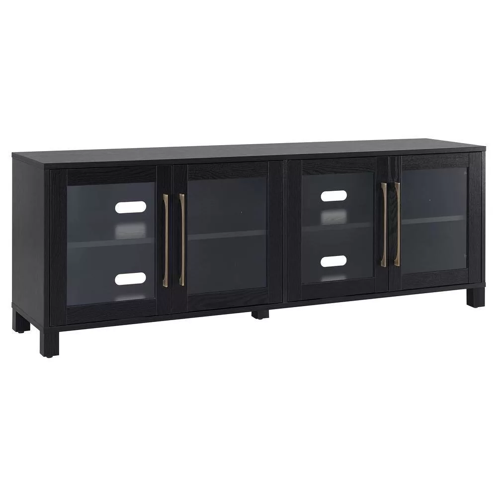 Meyer&Cross Quincy 68 in. Black Grain TV Stand Fits TV's up to 80 in.