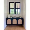 JAYDEN CREATION Mercury 56 in. Wide Black Sideboard with 3-Doors