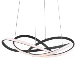 JONATHAN Y JYL7219A Alexia 25 in. Black Abstract Integrated LED Metal Adjustable Pendant