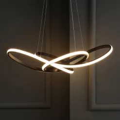 JONATHAN Y JYL7219A Alexia 25 in. Black Abstract Integrated LED Metal Adjustable Pendant