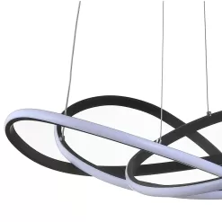 JONATHAN Y JYL7219A Alexia 25 in. Black Abstract Integrated LED Metal Adjustable Pendant