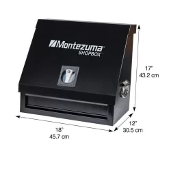 Montezuma SB180DB 18 in. W x 12 in. D 1-Drawer Black Steel Portable Shop Triangle Tool Box Chest for Sockets, Wrenches and Screwdrivers