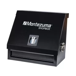 Montezuma SB180DB 18 in. W x 12 in. D 1-Drawer Black Steel Portable Shop Triangle Tool Box Chest for Sockets, Wrenches and Screwdrivers
