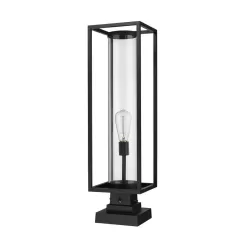 Unbranded Dunbroch 28.75 in. 1-Light Black Aluminum Hardwired Outdoor Weather Resistant Pier Mount Light With No Bulb Included