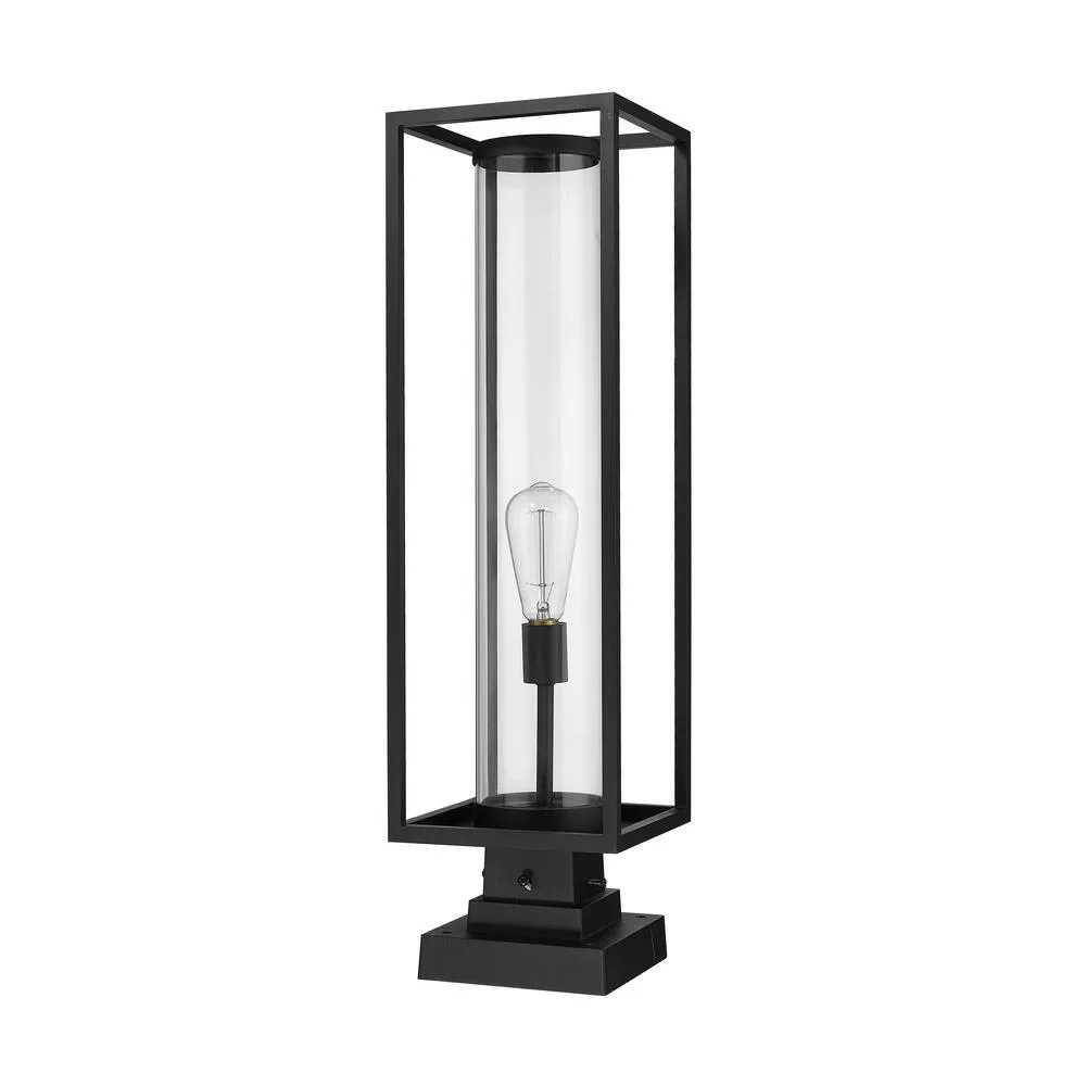 Unbranded Dunbroch 28.75 in. 1-Light Black Aluminum Hardwired Outdoor Weather Resistant Pier Mount Light With No Bulb Included