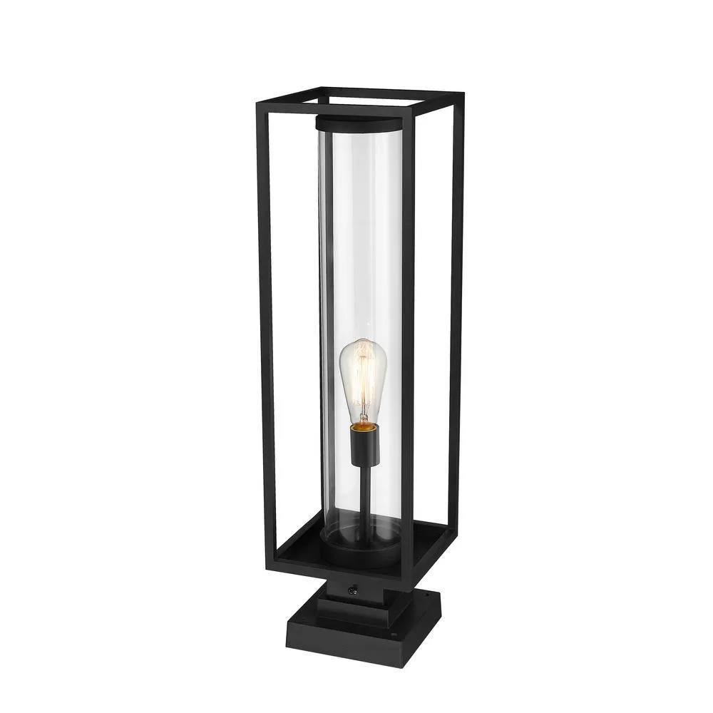 Unbranded Dunbroch 28.75 in. 1-Light Black Aluminum Hardwired Outdoor Weather Resistant Pier Mount Light With No Bulb Included