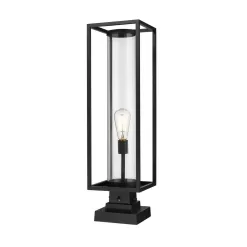 Unbranded Dunbroch 28.75 in. 1-Light Black Aluminum Hardwired Outdoor Weather Resistant Pier Mount Light With No Bulb Included