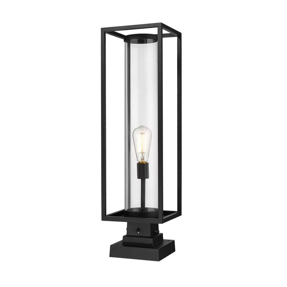 Unbranded Dunbroch 28.75 in. 1-Light Black Aluminum Hardwired Outdoor Weather Resistant Pier Mount Light With No Bulb Included