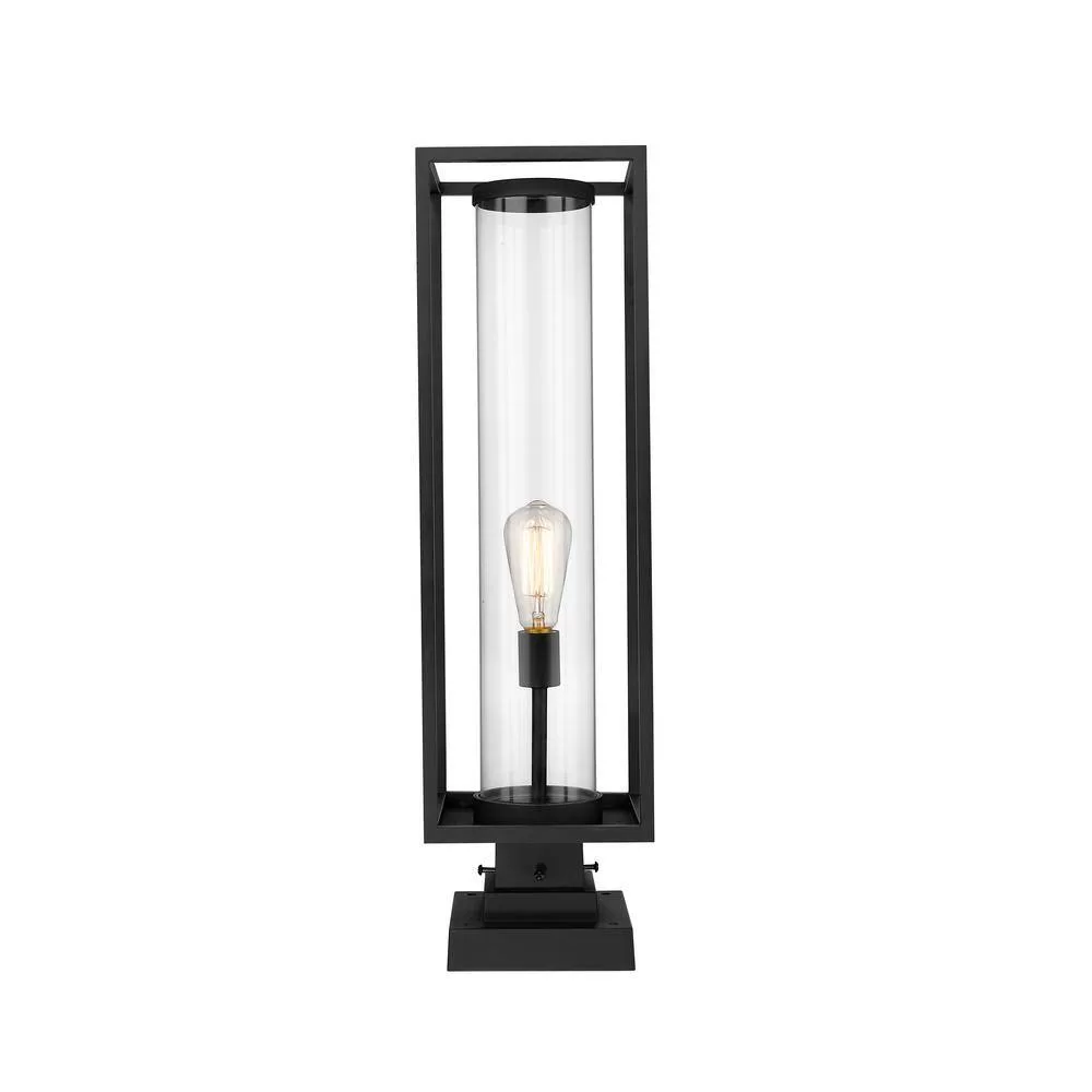 Unbranded Dunbroch 28.75 in. 1-Light Black Aluminum Hardwired Outdoor Weather Resistant Pier Mount Light With No Bulb Included