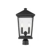 Unbranded Beacon 2-Light Black 19.5 in. Aluminum Hardwired Outdoor Weather Resistant Post Light Round Fitter with No Bulb Included