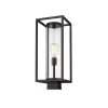 Unbranded Dunbroch 1-Light Black 20 in. Aluminum Hardwired Outdoor Weather Resistant Post Light Round Fitter with No Bulb Included