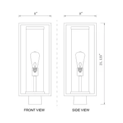 Unbranded Dunbroch 1-Light Black 20 in. Aluminum Hardwired Outdoor Weather Resistant Post Light Round Fitter with No Bulb Included