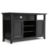 Simpli Home Amherst Solid Wood 54 in. Wide Transitional TV Media Stand in Black for TVs Upto 60 in.