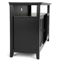Simpli Home Amherst Solid Wood 54 in. Wide Transitional TV Media Stand in Black for TVs Upto 60 in.