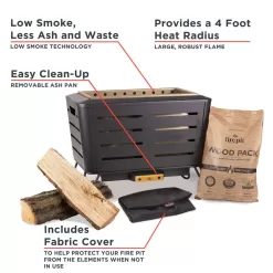 TIKI 112000268 Portable Fire Pit Metal Black
