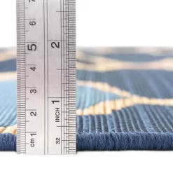 Unique Loom Outdoor Eden Trellis Blue 10' 0 x 12' 0 Area Rug