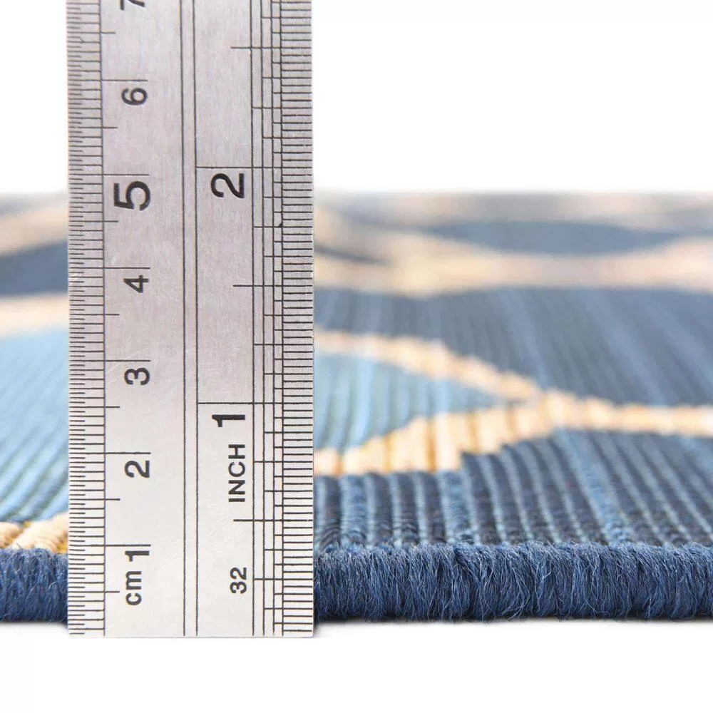 Unique Loom Outdoor Eden Trellis Blue 10' 0 x 12' 0 Area Rug