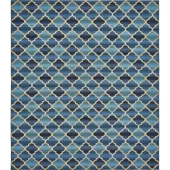 Unique Loom Outdoor Eden Trellis Blue 10' 0 x 12' 0 Area Rug