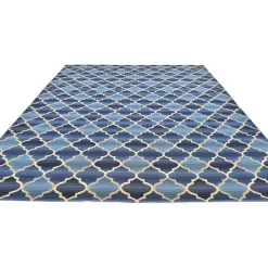 Unique Loom Outdoor Eden Trellis Blue 10' 0 x 12' 0 Area Rug