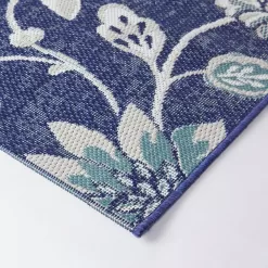 Hampton Bay Blue/White 9 ft. x 12 ft. Floral Indoor/Outdoor Area Rug