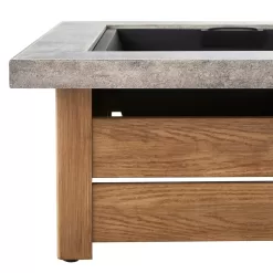 Hampton Bay 2195FPA-1-34 Stoneham 34 in. x 15.5 in. Square Steel Wood Fire Pit with Tile Top