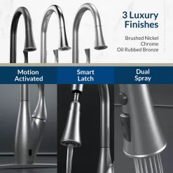 FLOW X Series Single-Handle Pull-Down Sprayer Kitchen Faucet with Motion Sensor in Brushed Nickel
