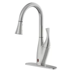 FLOW X Series Single-Handle Pull-Down Sprayer Kitchen Faucet with Motion Sensor in Brushed Nickel
