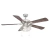 Home Decorators Collection YG629A-BN Ellard 52 in. LED Brushed Nickel Ceiling Fan with Light Kit