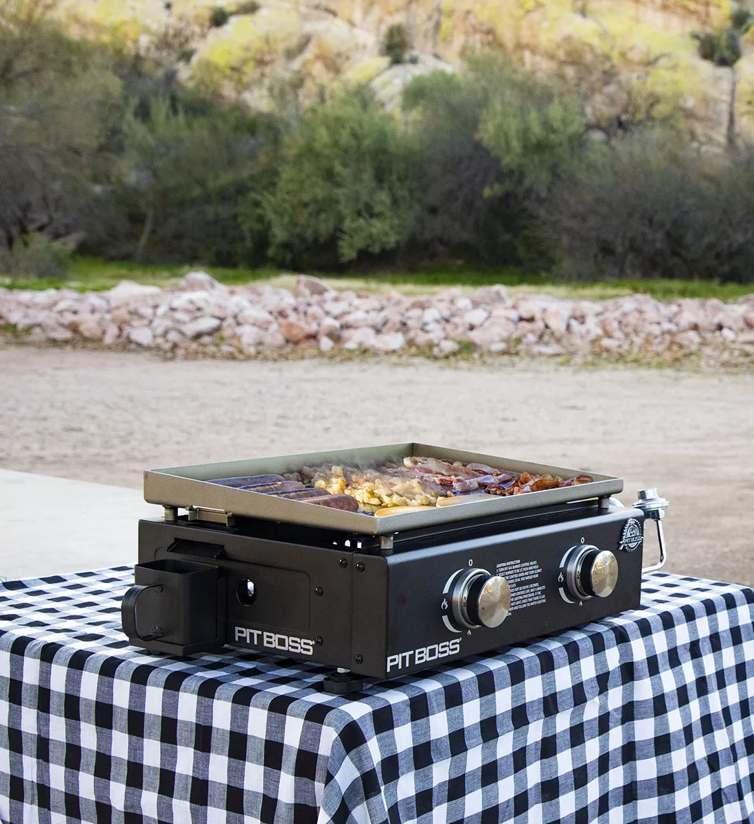 Pit Boss 2 Burner Portable Gas Griddle, Lightweight and portable Cast Iron Griddle
