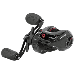 Quantum Smoke Baitcast Fishing Reel, Size 100 Reel, Right-Hand Retrieve, Large EVA Handle Knobs and Continuous Anti-Reverse Clutch, 10+1 Bearings, 5.1:1 Gear Ratio, Black